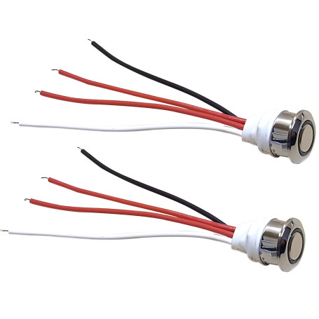 Lot de 2 interrupteurs tactiles LED 12 V - 5-24 V CC - Interrupteur tactile pour trou de montage de 18 mm - Intensité variable e