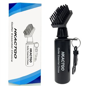 HKACTGO Brosse nettoyante pour Club de Golf avec Clip et Bouteille à Presser 7.5 inches Holds 4 Ounces Parfait pour Garder Vos C