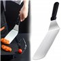Spatule pour plancha, Spatules coudées à Gâteau pâtisserie, Spatule en acier inoxydable, Accessoires pour barbecue, Spatule à ha
