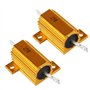 Mdurian 2 X Résistances 25W 5 Ohm 5% Aluminium Boîtier Résistances de Charge Châssis Monté Logement Plaque d'or Fil Enroulé