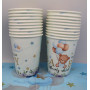 Lot de 61 pièces de vaisselle de fête à thème ours bleu - Décorations de fête d'anniversaire - Contient des gobelets en carton,