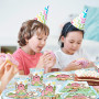 61 pièces bleu ferme thème vaisselle ferme animaux anniversaire vaisselle papier assiettes papier tasses serviettes nappes fête