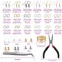 Queta 2490 Pieces 6 Couleurs Fermoirs de Boucles d'Oreilles Crochets de Boucles d'Oreilles Anneaux Ouverts avec une Pince et Bru