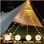 mizikuu Guirlande Lumineuse de Camping, 10M Guirlande Lumineuse Escamotable Camping Rechargeable Portable Imperméable IP67 7 Mod