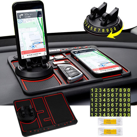 Tapis de Téléphone Antidérapant pour Voiture 4 en 1