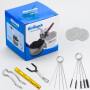 BLUESEABUY Nettoyage à Aérographe Kit Nettoyage Aérographe Outils Comprenant 1 Pot de Nettoyage pour Aérographe 5 Brosses en Nyl