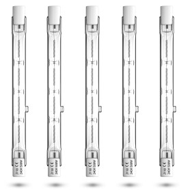 Luxvista 500W R7S 118mm Ampoule Halogène Linéaire, J118 Dimmable Halogène Slim 11000LM Blanc Chaud 2800K pour Lampes de Sol, Pla Luxvista 500W R7S 118mm Ampoule Halogène Linéaire