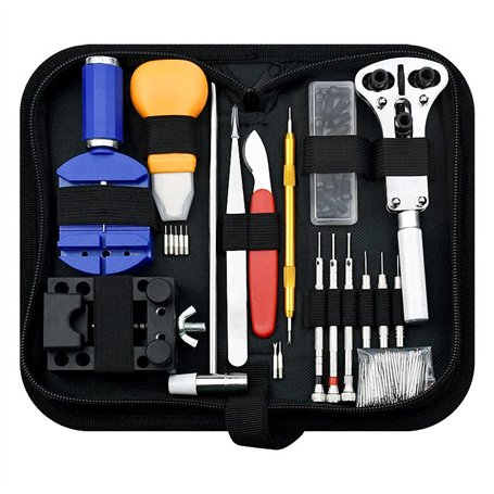 Lot de 147 outils de réparation de montre - Ensemble d'outils de barre à ressort - Outil de connexion de montre - Ouvre-dos - Ki
