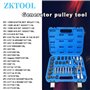 ZKTOOL 30PCS Kit d’Outil de Retrait de Poulie Alternateur, Kit d’Outillage de Clé à Douille pour Démontage la Courroie d'Alterna