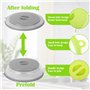 Sosayet 2 en 1 Cloche Micro Onde - 2 Pièces Passoire Pliable Plastique de Cuisine avec Crochets - Couvercle Micro Ondes avec Tro