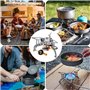 Casenly Réchaud de Camping, 3500W Rechaud Camping Gaz, Réchaud Gaz Pliable avec Allumage Piézo-électrique, Mini Brûleur à Gaz An