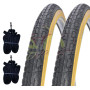 2 pneus noir + 2 chambres à air pour vélo de vélo trekking city bike 700 x 32 1 5/8 1/4 (32 – 622)