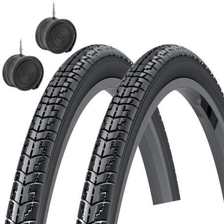 Lot de 2 pneus 700 x 35 + chambres à air velo