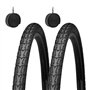 2 pneus de vélo 28 700 x 35 + chambres à air pneumatiques noires 28 1 5/8 3/8 (37-622) pour vélo ville