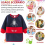 LIVESTN Tablier Peinture Enfant 3-7 Ans, Blouse Imperméable Réutilisable Avec Poches et Manches Longues, Pour Activités Scolaire