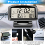 Thermometre interieur exterieur pour voiture, Horloge de Température de Voiture, Affichage Numérique, Intérieur et Extérieur Dou