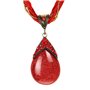 ODETOJOY Collier bohème pour femme avec pendentif en forme de goutte d'eau et perles de couleur pierre de Bohême tissé à la main