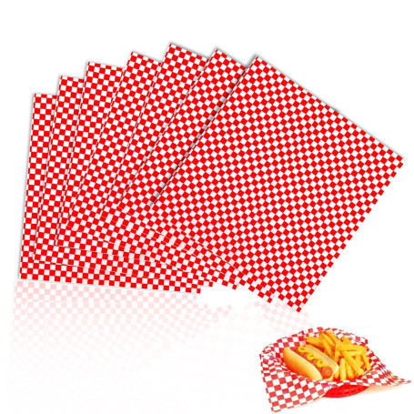 100 Pcs Rouge et Blanc D'emballage Alimentaire à Carreaux