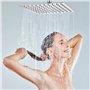 Bosmsaslad Pommeau de Douche, 10 Pouce Tete Douche Inox, Pluie Universelle Economie d'Eau Carré Shower Head, Rotatif 360° Haute