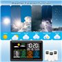 Station Meteo Interieur Exterieur Sans Fil avec 3 Capteurs Thermomètre Hygromètre LCD Écran Couleur avec Alerte Température Mété