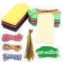 Étiquettes de cadeaux LATERN avec trou 200 Pcs 20 couleurs, étiquettes suspendues en papier Kraft signer avec une corde de 4 rou