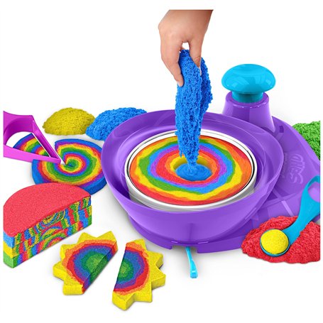 Kinetic Sand Sable Magique - Coffret Swirl N Surprise 907 G + 4 Outils - Créez Différentes Formes Hypnotisantes avec Ce Sable Ma