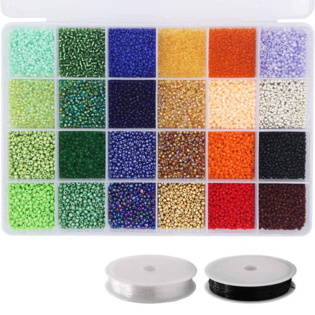 Lot de 14400 petites perles en verre pour loisirs créatifs bracelets