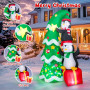 Arbre de Noël Gonflable 7FT avec LED Intégrée - Sapin Coloré pour Intérieur et Extérieur - Décoration Noël Blow Up Yard