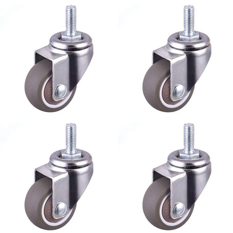 Roulette Pivotante Robuste en Caoutchouc à Tige Filetée Roulettes Chaise Replacement Roulette Mini Roulettes pour Meubles Roulet