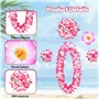 LUMOOM Lot de 5 chaînes de fleurs hawaïennes - Accessoires de cheveux - Chaîne hawaïenne - Avec bandeau - Bracelets à cheveux - 