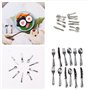 XHBTS Lot de 35 Accessoires de Cuisine Miniatures pour Maison de poupée Comprenant 12 Mini Assiettes de poupée, Couteau, Fourche