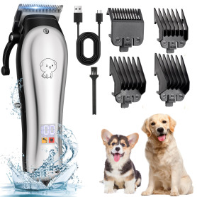 YAZEKY Tondeuses pour Chiens, Professionnelle Tondeuse Chien Poil Long Epais avec Ecran LCD et 4 Peignes de Limite, Tondeuses an YAZEKY Tondeuses pour Chiens