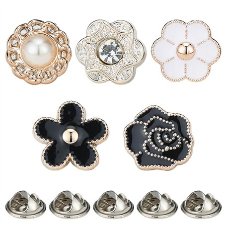 TRKETK Lot de 40 boutons de chemise pour femme - Boutons invisibles en forme de petite fleur - Anti-exposition - Boutons décorat