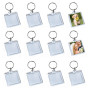 Lot de 25 Porte-clés photo en acrylique transparent Porte-clés cadre photo en forme de carré vierge Porte-clés Photo Vierge Pers
