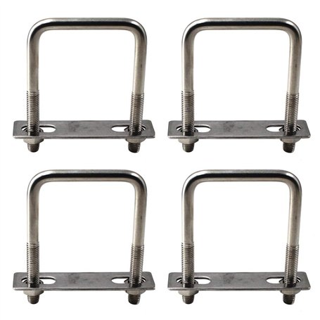 Lot de 4 boulons en U carrés M6 x 25 x 50 mm en acier inoxydable 304