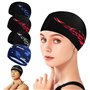 Zuxbolf 4PCS Bonnet de Bain Piscine Natation pour Adulte Bonnet de Natation Femme et Homme Bonnet de Bain Tissu Polyester Souple