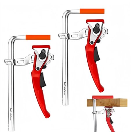 INREPRO 2 Pièces Pince de table à cliquet Pince de serrage à dégagement rapide Serre Joint Rail de Guidage Serre Joint à Levier