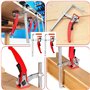 INREPRO 2 Pièces Pince de table à cliquet Pince de serrage à dégagement rapide Serre Joint Rail de Guidage Serre Joint à Levier 