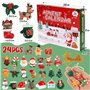 24pcs Calendrier de l'Avent Pendentifs Noël Breloque Miniatures Charmes Noël Boîte Compte à Rebours Decorations Ornement de sapi