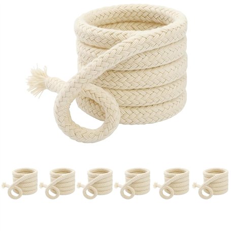 Lot de 6 mèches rondes et épaisses pour lampes à huile - Mèche en coton de 6 mm de long - Pour lampe à huile