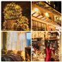Lot de 2 Guirlande Solaire Exterieur Jardin, Guirlande lumineuse solaire,12M 120 LED Noël Guirlande Lumineuse Solaire 8 Modes Ét