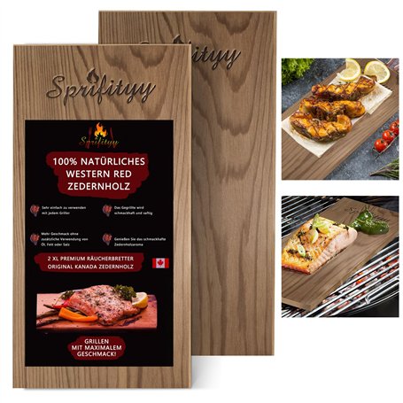Sprifityy 2 Pièces Planches à Fumer en Bois de Cèdre Rouge - Bois 100% Naturel
