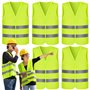 Gowkeey Lot de 5 gilets de sécurité pour voiture - Jaune fluo - Réfléchissant - Haute visibilité - Pour automobilistes