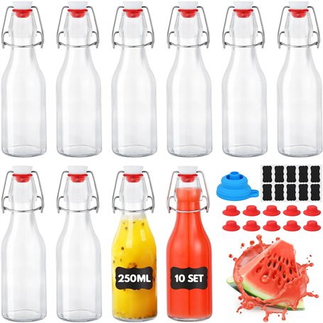 YAMAIDUO Lot de 10 Bouteille Verre 250ml