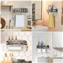 Diealles Shine Etagere Murale Cuisine, Rangement Epices Cuisine avec 4 Crochets et Porte-Rouleau de Cuisine, étagère Murale sans