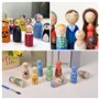 Szaboviktoria 20 Pieces Figurine En Bois 53mm Avec Pinceau, Figurines En Bois, Personnage En Bois À Peindre, Pour Bricolage, Ann