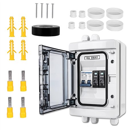 SPORWAY Protection contre les surtensions PV DC Disjoncteur Protection contre la foudre Disjoncteur 500 V DC 2 broches 40 A 20-4