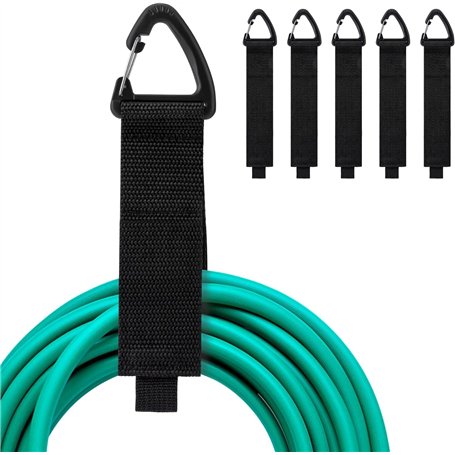 Lot de 6 Sangle de Rangement Organisateur avec Attache Cable Scratch et Crochets en forme de triangle pour ranger Câbles