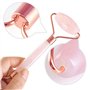 ANCLLO Rose Quartz Facial Roller Meilleur rouleau de visage et outil de soin de la peau pour le massage du visage Rouleau de vis
