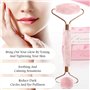 ANCLLO Rose Quartz Facial Roller Meilleur rouleau de visage et outil de soin de la peau pour le massage du visage Rouleau de vis